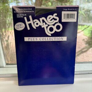 Hanes Too Day Sheer Control Top Reinforced Toe Plus Size 3Q Classic Navy Hosiery